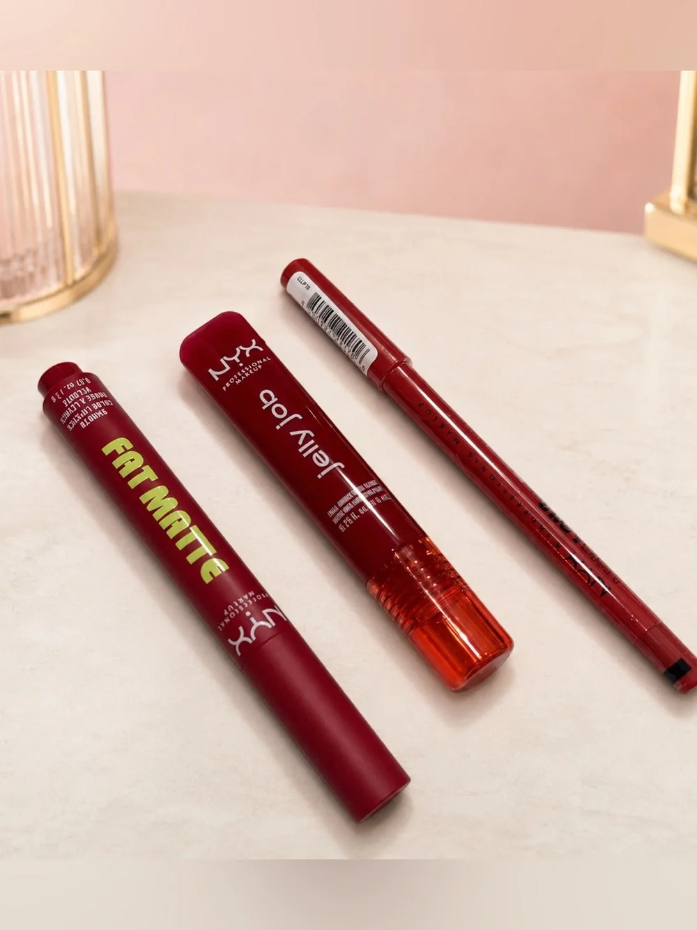 NWT NYX Lip Trio - Matte Lipstick, Jelly Job, & Lip Liner